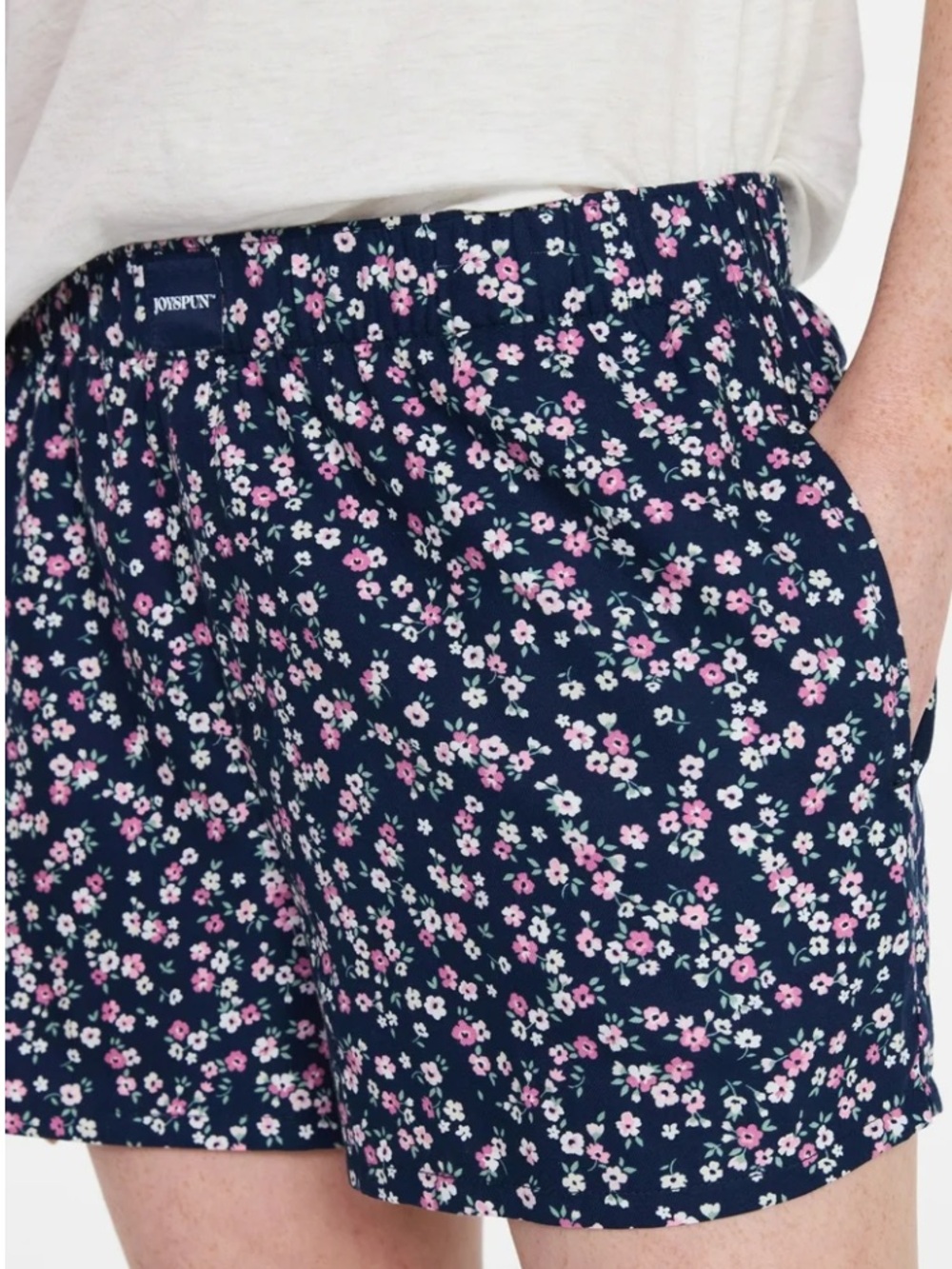 NWT Joyspun Women Woven Navy Floral Pajama Boxer Shorts 3'' Inseam size XS